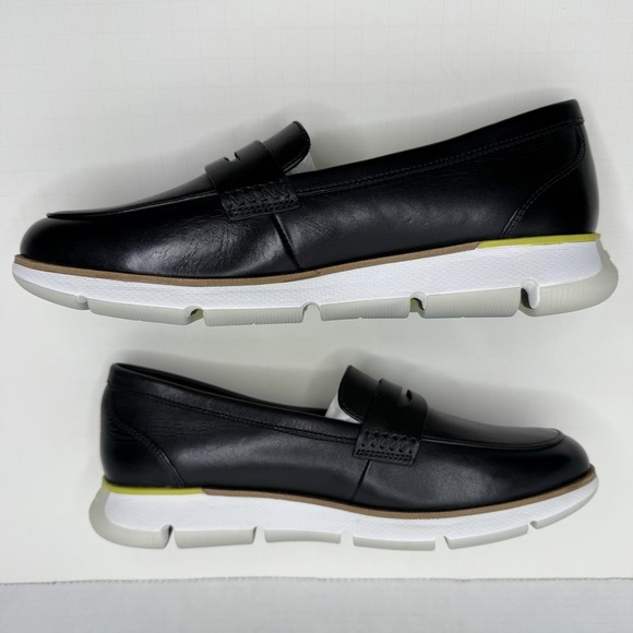 Cole Haan Black Loafers with White Sole - Picture 2 of 12